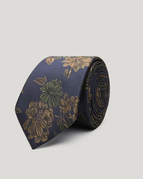 Spaced Jacquard Floral Silk Tie